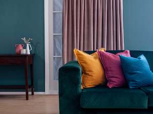 Remy Recycled Velvet Pencil Pleat Ready Made Curtains - Musk