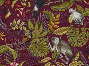 Rainforest Cranberry Fabric