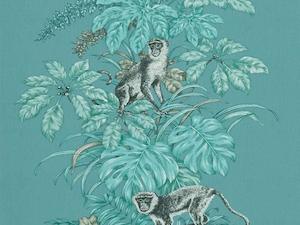 Monkeying Around Lagoon Fabric