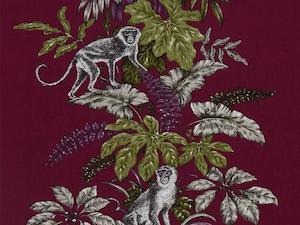 Monkeying Around Cranberry Fabric