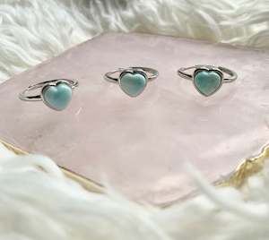 Larimar Heart Rings