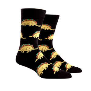 Gifts For Him: Tacosaurus Sock It To Me Men's Novelty Crew Socks