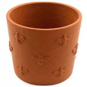 House Home: 16cm Round Embossed Bee Planter