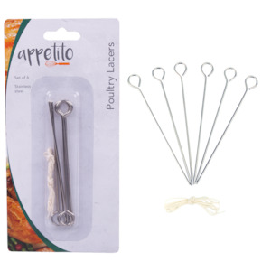 Appetito Set of 6 Stainless Steel Poultry Lacers