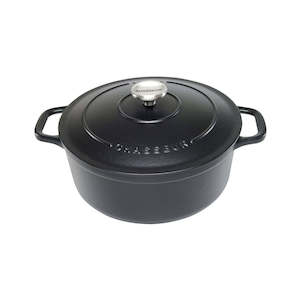 Chasseur Round 24cm/4L Black Cast Iron French Oven