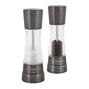 Herb Spice Mills: Cole & Mason Derwent Gunmetal Salt & Pepper Set