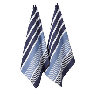 Ladelle Marbella Navy Kitchen Towels - Set Of 2