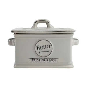 T&G Ceramic Pride Of Place Grey Butter Dish