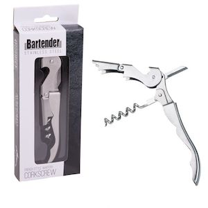 Glasses Barware Drinks Accessories: Bartender Stainless Steel French Style Waiters Corkscrew