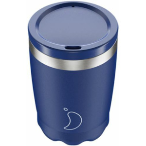 Mugs Cups: Chillys 340ml Double Walled Matt Blue Coffee Cup