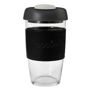 Mugs Cups: Avanti 473ml Black Glass Go Cup