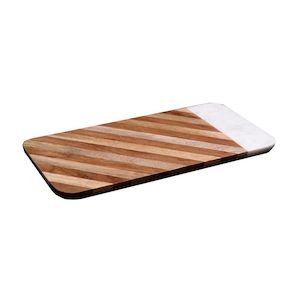 Platters Serving Plates: 35.5cm Marble & Wood Serving Tray