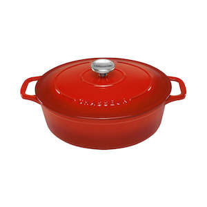 Chasseur Oval 27cm/4L Inferno Red Cast Iron French Oven