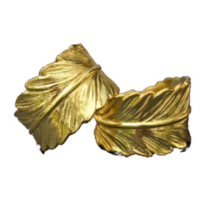 Golden Metal Feather Napkin Ring