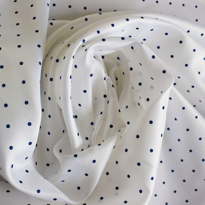 Textile wholesaling: WHITE NAVY SPOT LINING