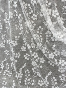 Textile wholesaling: JASMINE EMBROIDERED FLORAL ON TULLE BASE