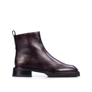 Abigayle: Muswell Zip Ankle Boot - Bordeaux