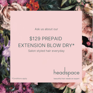 $129 Extension Blow Dry Redeem Card