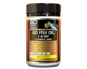 Health supplement: Go Fish Oil 1-A-Day+Vitamin D3 1000IU 90softgels