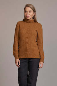 clothes: [McDonald]Polo Neck Jersey With Lace Detail