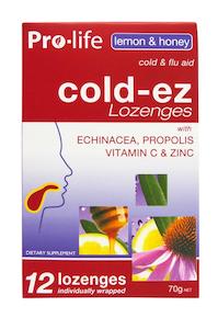 Pro-life Cold-ez Lemon & Honey 12 Lozenges