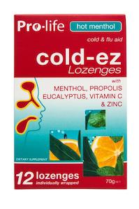 Pro-life Cold-ez Hot Menthol 12 Lozenges