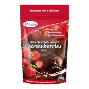 Morlife Dark Chocolate Strawberries 125g