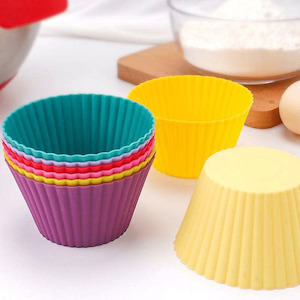 (6pc) Premium Extra Thick Jumbo Silicone Food Cups, Mixed Colours