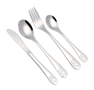 (4pc) Stainless Steel Kids Cutlery Set