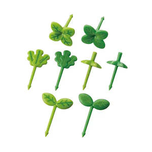 (8pc) 3D Food Picks, Garden Leaves