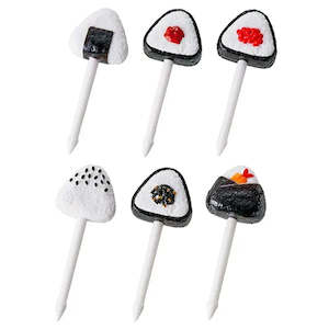 (6pc) 3D Food Picks, Onigiri Sushi