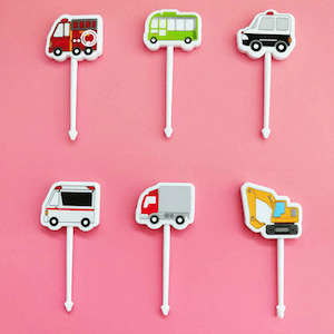 Internet only: (6pc) Food Picks, Vehicles