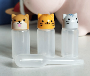 Internet only: (3pc) Mini Sauce Bottle with Dropper, Cats