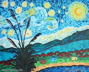 A KIWI STARRY NIGHT Painting Tutorial