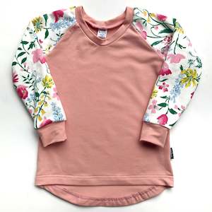 Infant clothing: Peach and Floral Crew - Size 2