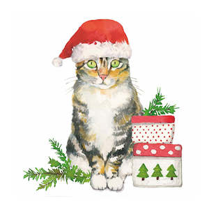 Christmas Kitty Napkin