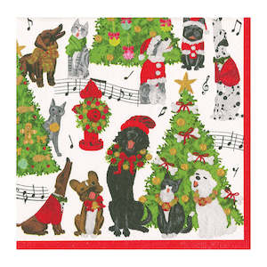 Caroling Pets Napkins