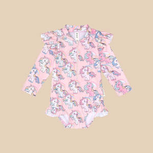 Hux Baby: Rainbow Unicorn Zip Swimsuit