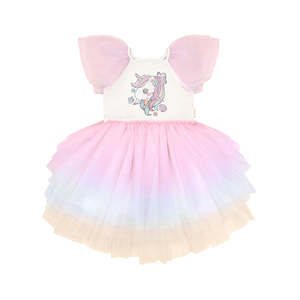 Unicorn Tiered Rainbow Party Dress