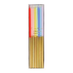 Candles: Gold Dipped Rainbow Mix Candles