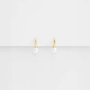 Stella Gemma: Pearl Huggie Earrings