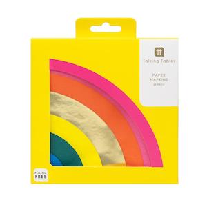 Rainbow shaped napkin with foil