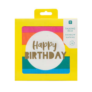 Rainbow Happy Birthday Napkins 33cm