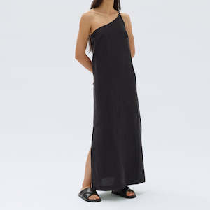 Farriday Linen Silk Asymmetric Midi Dress