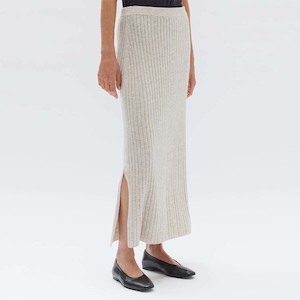 Wool Cashmere Rib Skirt