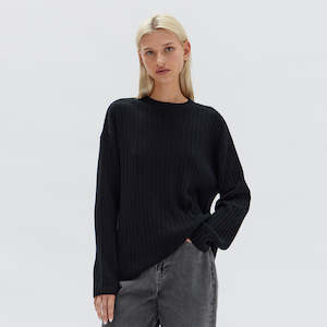 Wool Cashmere Rib Long Sleeve Top