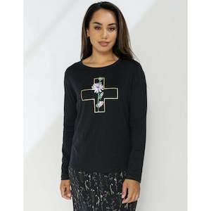 Black LS Tee, Bud Cross