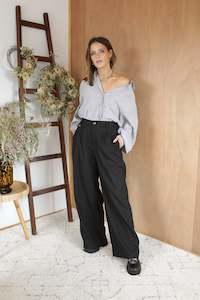 Boat Pant - Black Linen