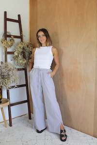 Wide Leg Pant - Denim Stripe