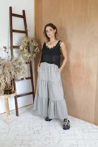 Fleur Skirt - Black Check